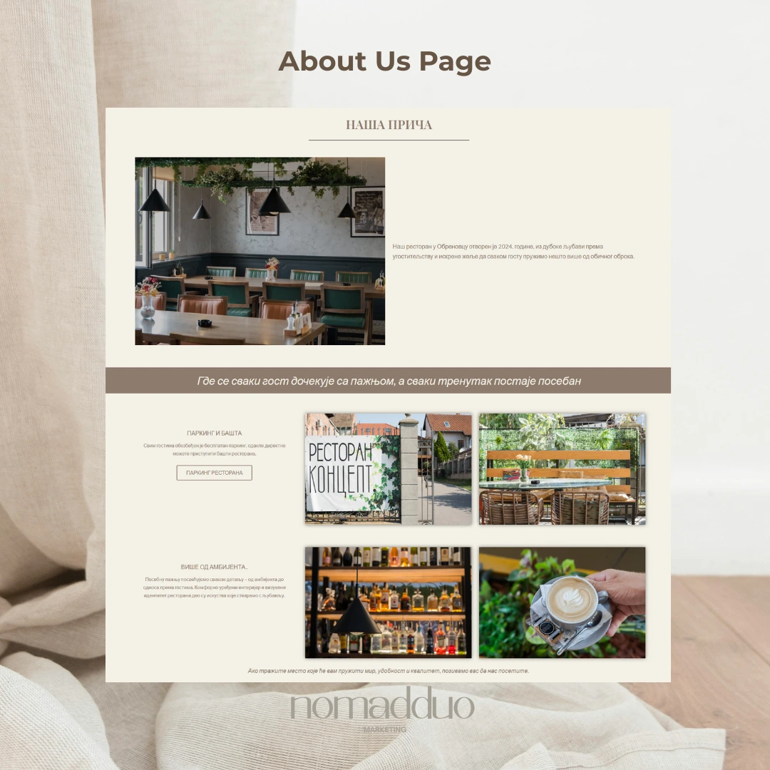 restaurant website